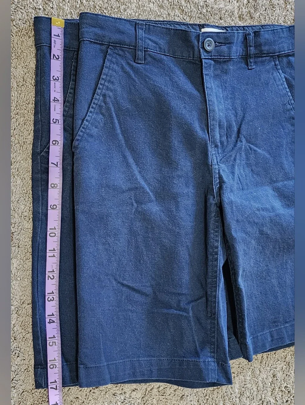 Boys Old Navy Size 12 (L) Adjustable Navy Uniform Shorts (x2), Signs Of Fading